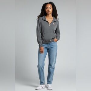 Victoria's Secret PINK Charcoal Sequence Quarter Zip